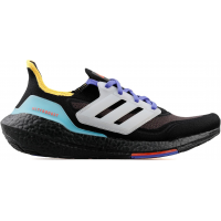 Кроссовки Adidas Ultra Boost черные с желтым и синим